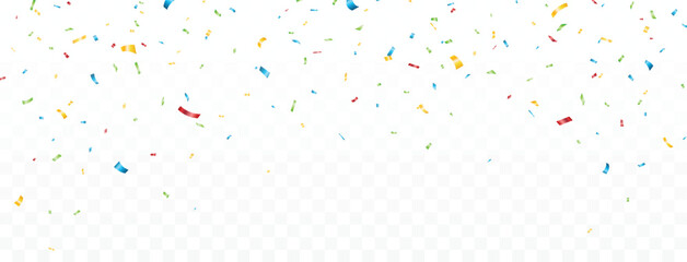Colorful confetti banner background. birthday, holiday, advertising and party design element
