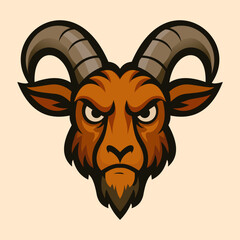 vector illustration of a Mountain Goat