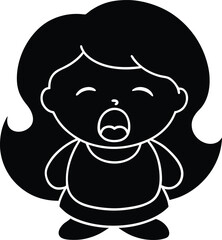 vector illustration of a cute girl