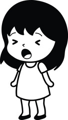 vector illustration of a cute girl