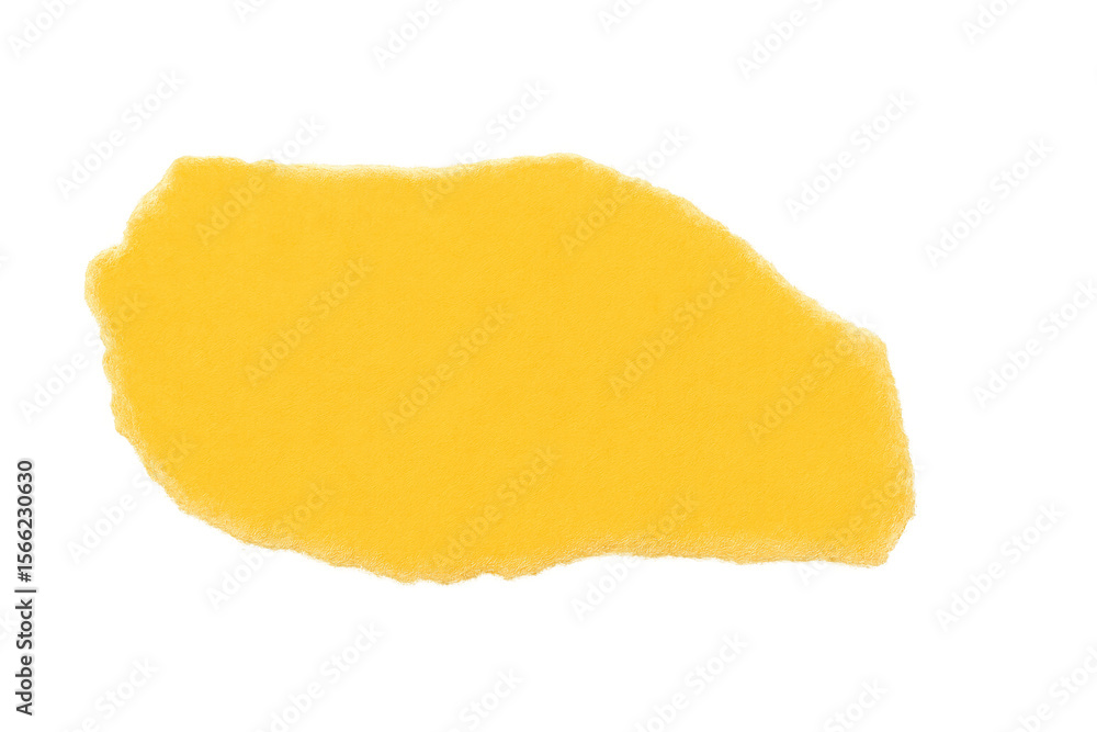 Poster horizontal yellow torn paper piece with transparent background, ideal for adding a touch of color an