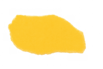 Horizontal yellow torn paper piece with transparent background, ideal for adding a touch of color and texture to designs