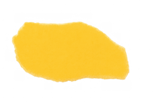 Horizontal yellow torn paper piece with transparent background, ideal for adding a touch of color and texture to designs