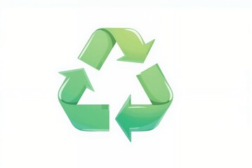 Obraz premium Recycling symbol in green colors on a white background 