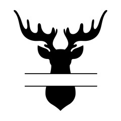 Reindeer, deer monogram svg cut file. Isolated vector illustration.