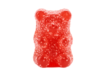 Vibrant Red Gummy Bear: A Close-Up View