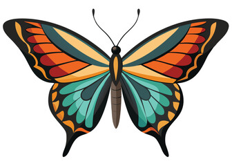 Vibrant Butterfly Illustration Colorful Wings, Insect Art, Nature Design, Entomology, Artistic Rendering