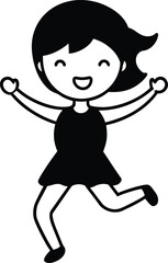 vector illustration of a cute girl