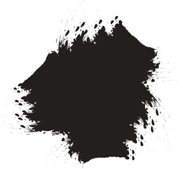 Black ink splat & Brush