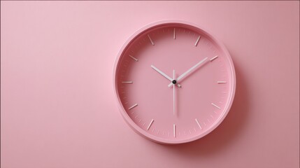 Minimalist Pink Wall Clock Design with Simple Time Indication for Modern Home Decor