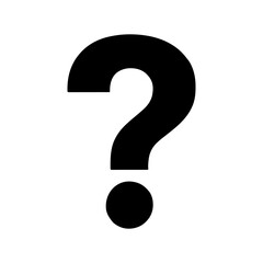 question mark symbol on white background for help and information concepts