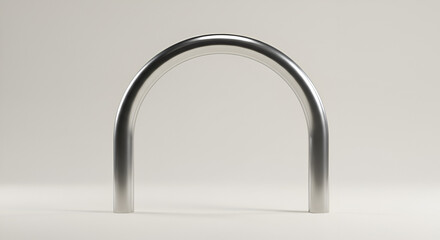 Sleek curved metal bar stands gracefully against a minimalist backdrop showcase