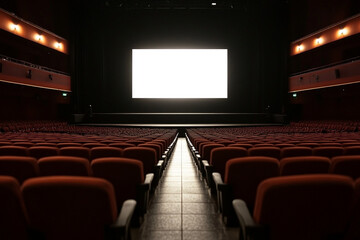 Rows of theater seats in chaos leading to a disordered stage