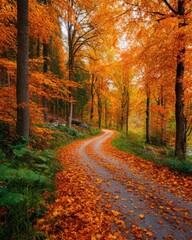 Obraz premium path in autumn forest
