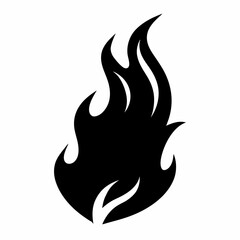Fiery Flame Illustration Black and White Fire Graphic Design Element
