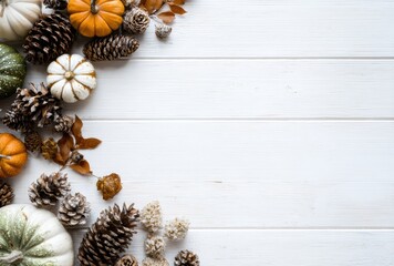 christmas still life with pine cones