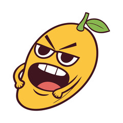 Mango With Funny Cartoon Face