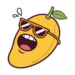 Mango With Funny Cartoon Face