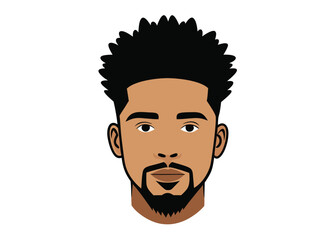 Stylish Afro Hairstyle Men's Illustration  A Modern, Clean-Cut Look