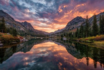 sunset in the mountains