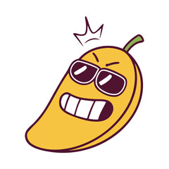 Mango With Funny Cartoon Face