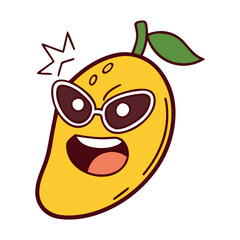 Mango With Funny Cartoon Face