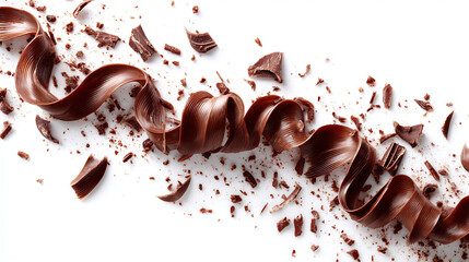 melted chocolate on white background