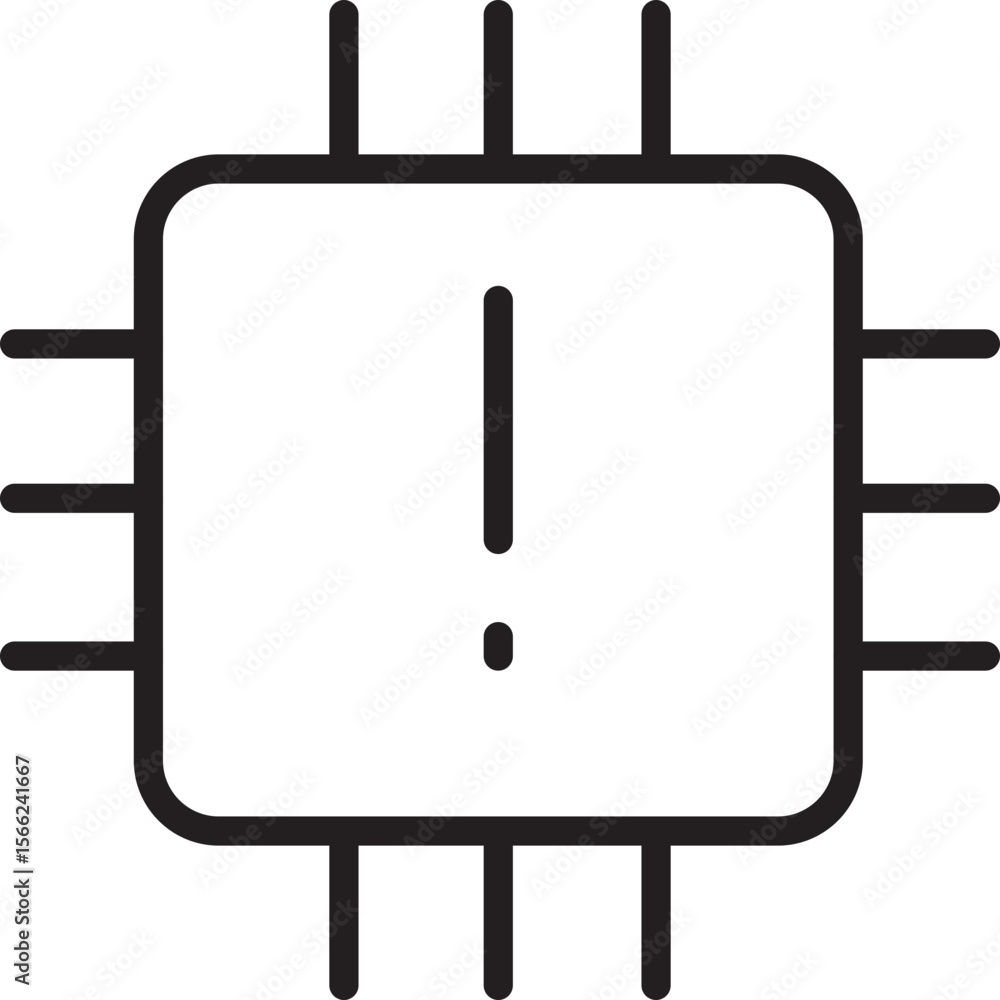 Poster microchip warning error technology circuit alert hardware digital icon black