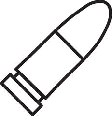 Bullet ammunition cartridge outline black vector icon isolated firearm weapon simple design illustration military war danger metal object safety equipment