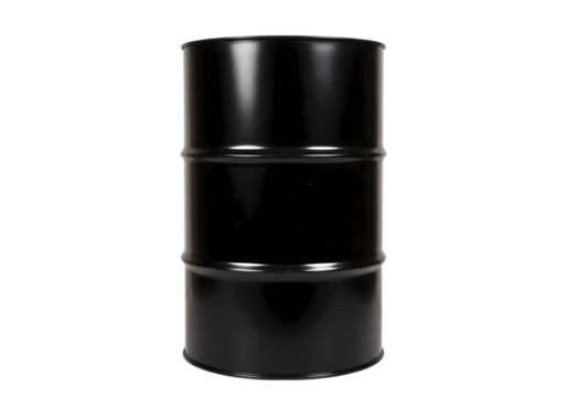 Black Metal Drum: Industrial Container, 55 Gallon Barrel, Oil Drum
