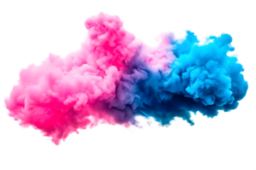 Pink blue smoke explosion isolated on a transparent background.png