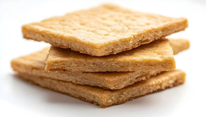Fototapeta premium Brown rectangular cookies on a white background
