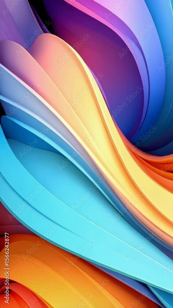 Aufkleber abstract vibrant gradient background with smooth flowing organic shapes creating a colorful depth