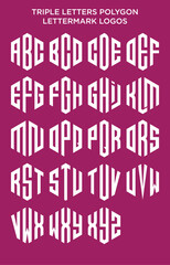 Triple Letters Polygon Lettermark Logo 
