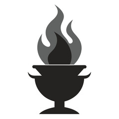 Elegant Black and Grey Flame Torch Design Symbolic Vector Illustration