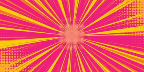 Vibrant Comic Book Pop Art Sunburst