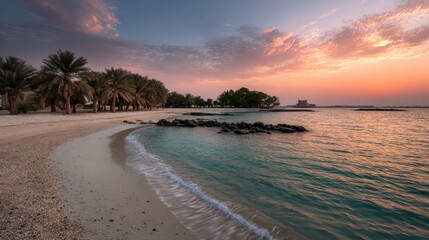 Serene Sunset Over a Tropical Beach