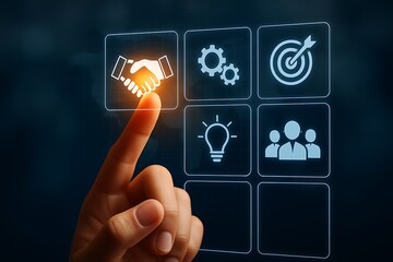 Hand Touching Partnership Icon finger interface