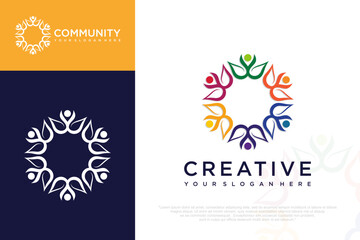 People logo design, Community human Logo , people logo design element, vector illustration