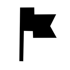 旗がはためいている目印のアイコンモノクロピクト素材