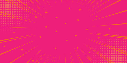 Pop Art Comic Burst Background with Stars