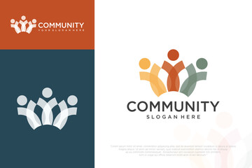 People logo design, Community human Logo , people logo design element, vector illustration