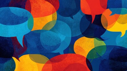 Colorful Abstract Communication Bubbles Background for Creative Projects and Digital Media Uses