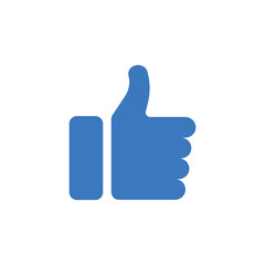 Blue Thumbs Up Icon - Positive Feedback Symbol for Social Media and Websites