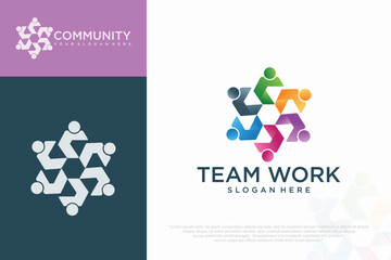 People logo design, Community human Logo , people logo design element, vector illustration