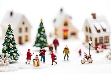 Heartwarming Festive Experiences Isolated on White Background, Depth of Field