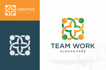 teamwork logo icon business abstract . vector illustration