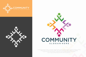 creative colorful social group logos and business cards