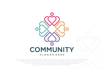 teamwork logo icon business abstract . vector illustration