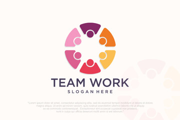 community people, social community, global community, human family logo design . vector illustration